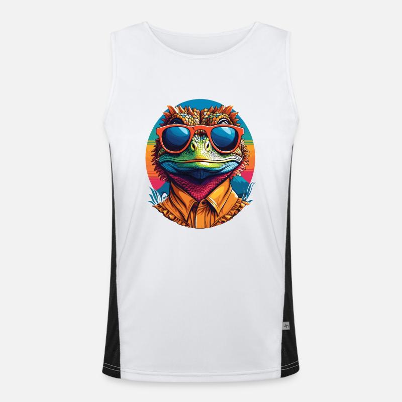 Frilled Neck Lizard Men's Functional Contrast Tank Top 