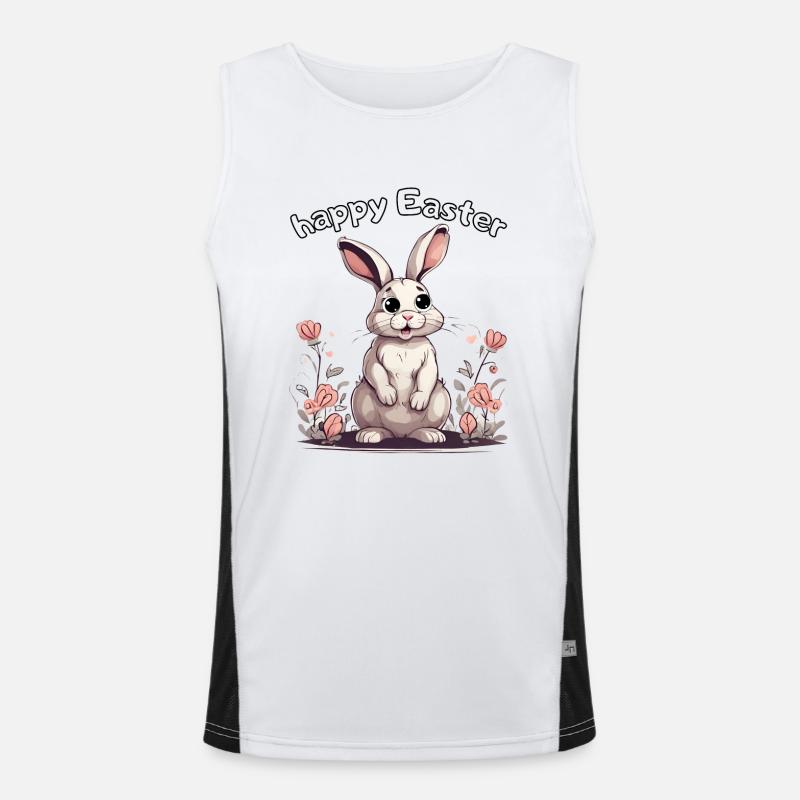 happy easter rabbit Men's Functional Contrast Tank Top 