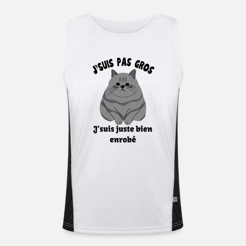 Große schwarze Katze, gerade beschichtet Funktionelles Kontrast-Tank Top für Männer 