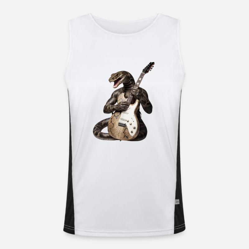 Schlangen-Gitarre Funktionelles Kontrast-Tank Top für Männer 