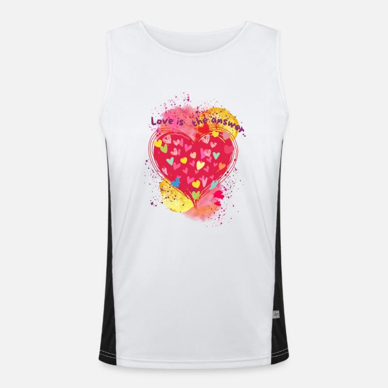 Love is the answer.. Men's Functional Contrast Tank Top 
