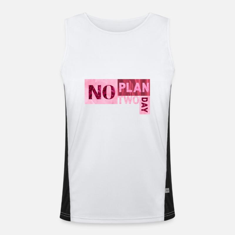 No Plan two day - Men's Functional Contrast Tank Top  - white/black