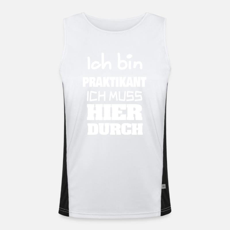 Gift for intern - Men's Functional Contrast Tank Top  - white/black