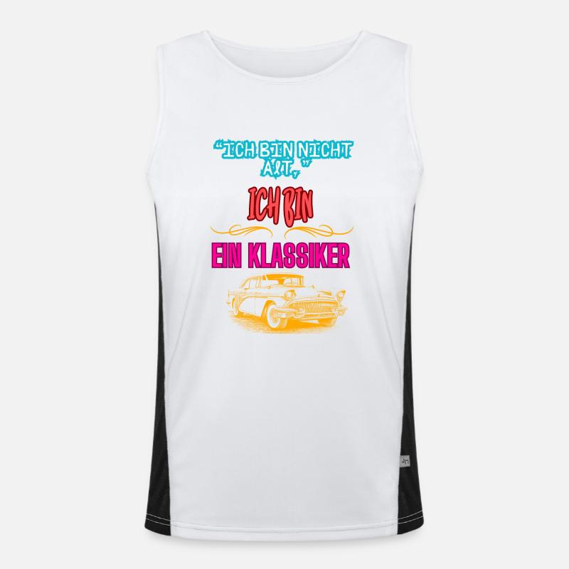 "ICH BIN NICHT ALT ICH BIN EIN KLASSIKER" Funktionelles Kontrast-Tank Top für Männer 