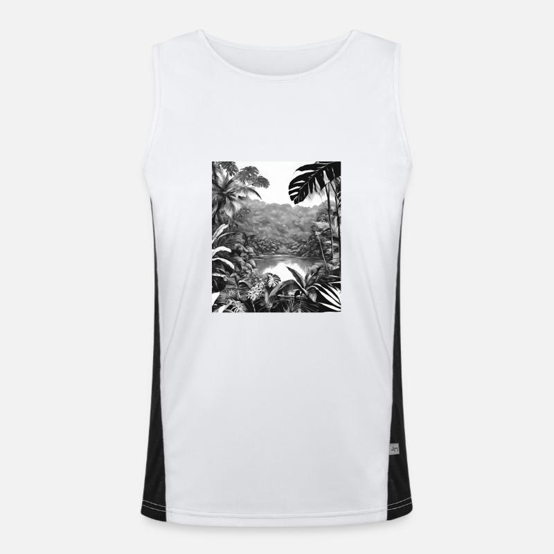 Regenwald Funktionelles Kontrast-Tank Top für Männer 