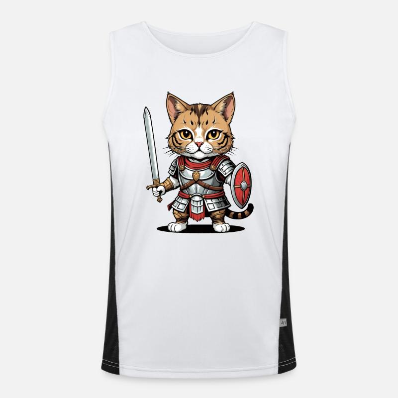 Cat Roman Warrior Cat Gift Men's Functional Contrast Tank Top 