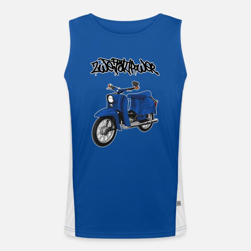 Schwalbe (blau) // Illustration Funktionelles Kontrast-Tank Top für Männer 