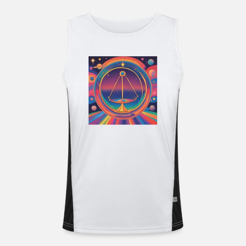 Waage Sternzeichen Astrologie Geschenk Funktionelles Kontrast-Tank Top für Männer 