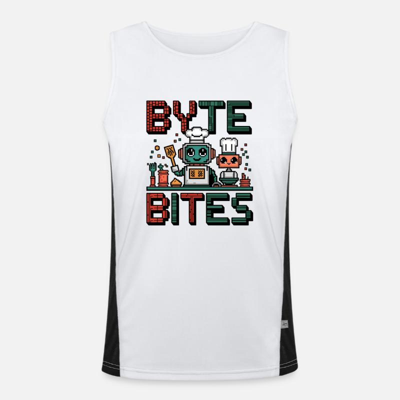 Byte - De mignons chefs robots pixel qui cuisinent pour s’amuser Débardeur respirant contrasté Homme 