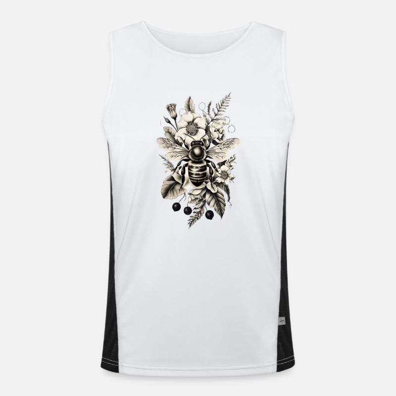 Bee Beekeeping Insect Gift - Men's Functional Contrast Tank Top  - white/black