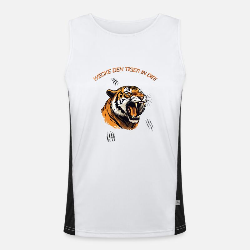 Wecke den Tiger in dir! Funktionelles Kontrast-Tank Top für Männer 