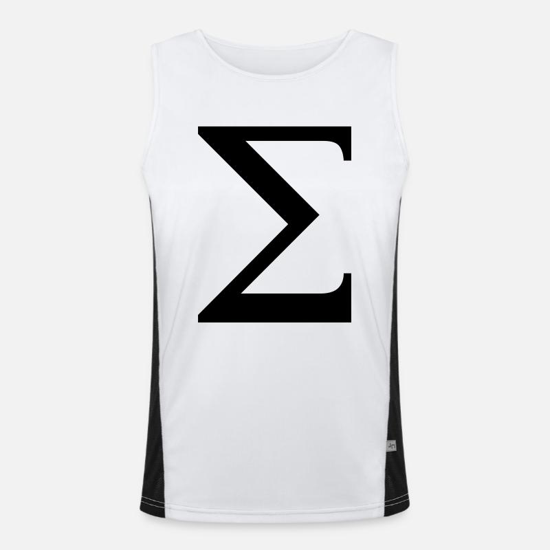 Sigma alfabetet gresk - Funksjonell kontrast-singlet for menn  - hvit/svart