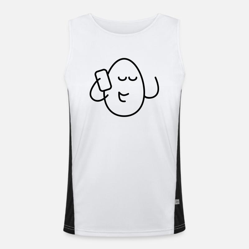 Ei mit Telefon - EiPhone Funktionelles Kontrast-Tank Top für Männer 