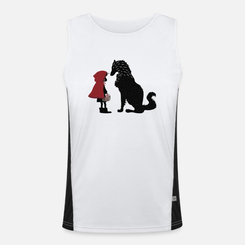 Rotkäppchen und der böse Wolf Funktionelles Kontrast-Tank Top für Männer 