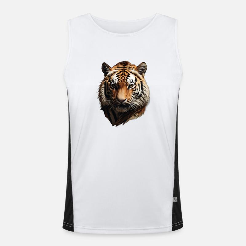 Tiger AI generated by e30 Men's Functional Contrast Tank Top 