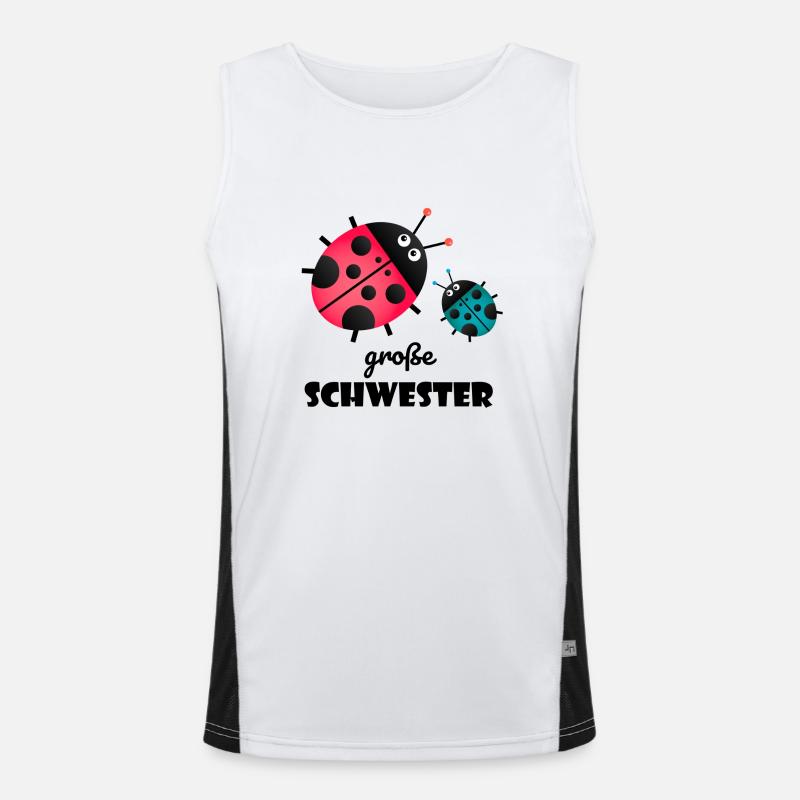 Große Schwester Krabbelkäfer Marienkäfer niedlich Funktionelles Kontrast-Tank Top für Männer 