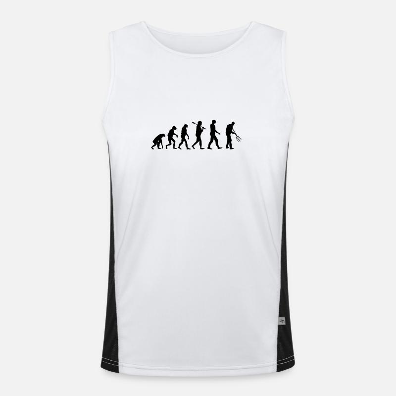 Farmer pitchfork evolution - Men's Functional Contrast Tank Top  - white/black