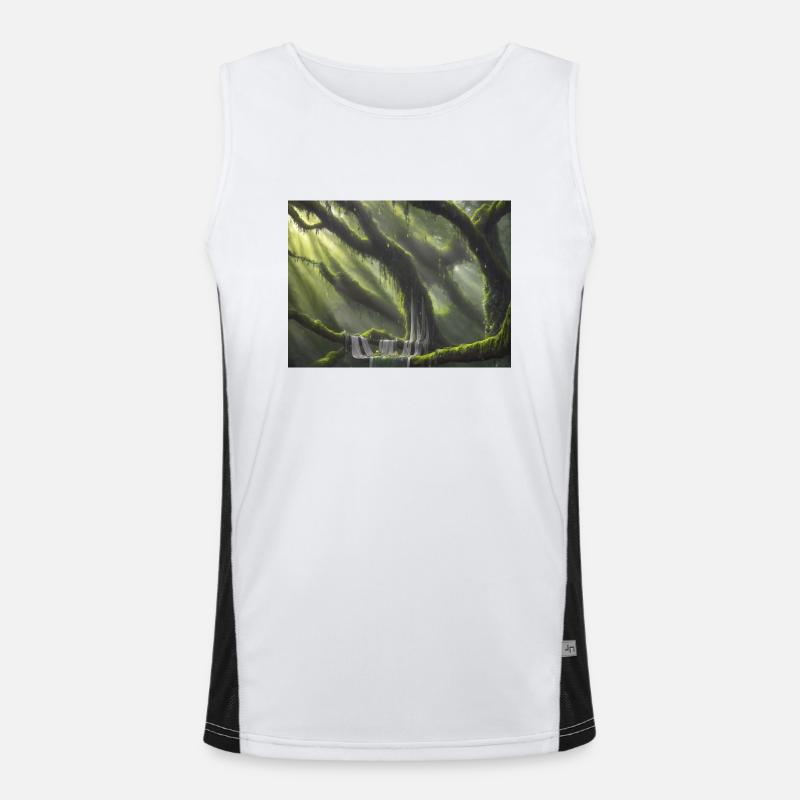 magischer Wald Funktionelles Kontrast-Tank Top für Männer 