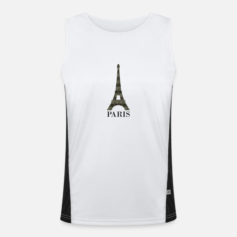 Eiffel Tower Men's Functional Contrast Tank Top 