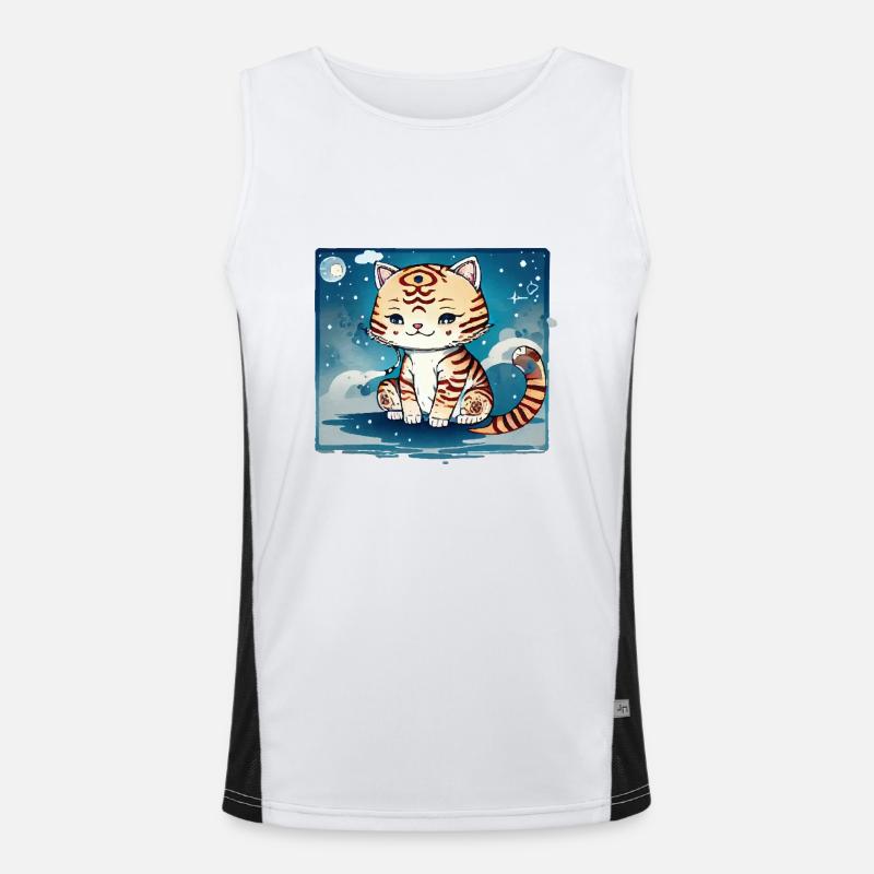 A cat design that couldn't be sweeter. Men's Functional Contrast Tank Top 