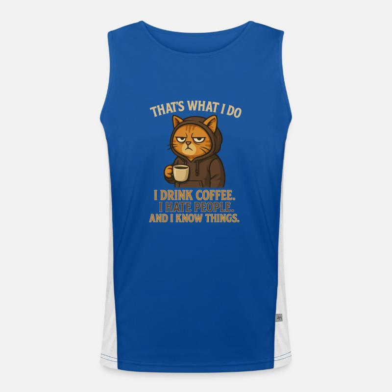 C’est ce que je fais, je bois du café, je déteste les gens Débardeur respirant contrasté Homme 