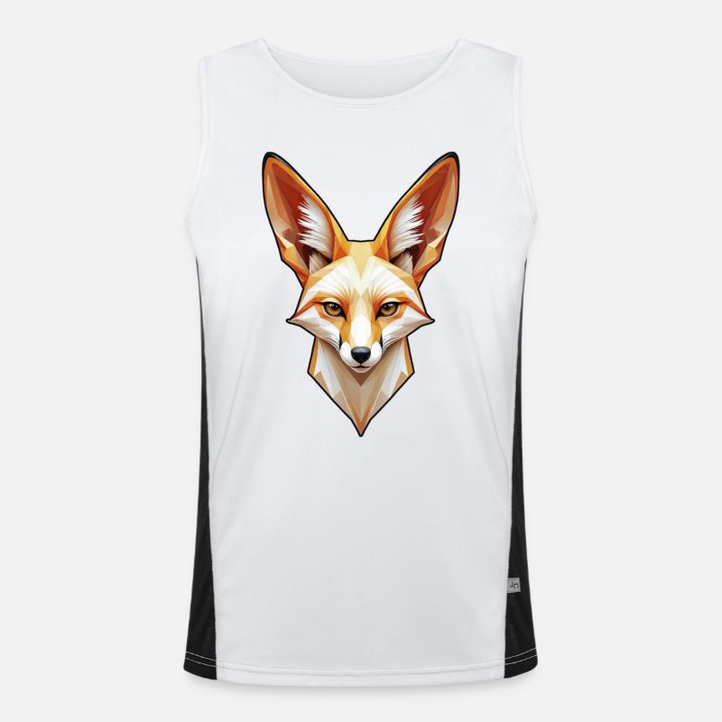 Fennec-Kopf in Farbe Funktionelles Kontrast-Tank Top für Männer 
