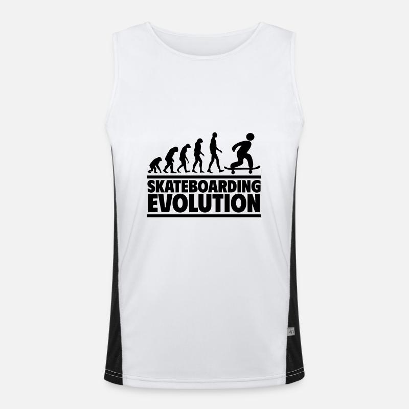Skateboarding Evolution Funktionelles Kontrast-Tank Top für Männer 