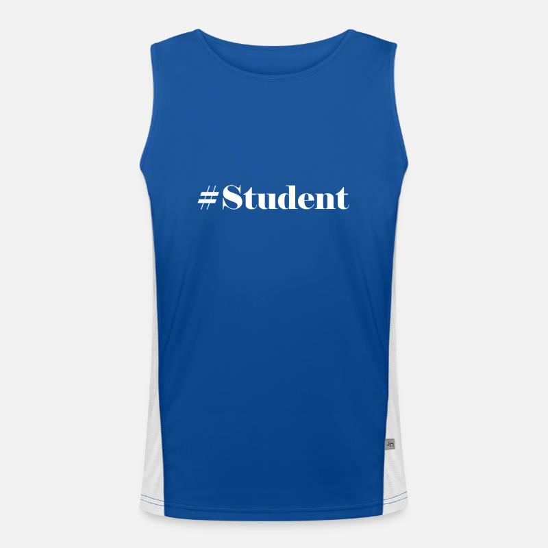 #Student Logo Blanc Débardeur respirant contrasté Homme 