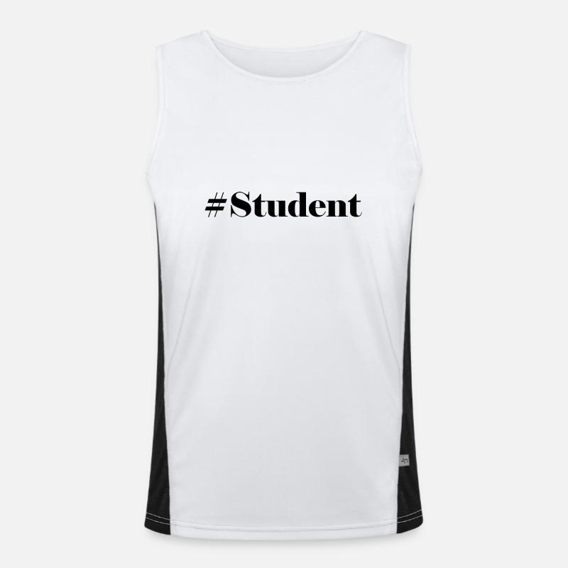 #Student logo - Men's Functional Contrast Tank Top  - white/black