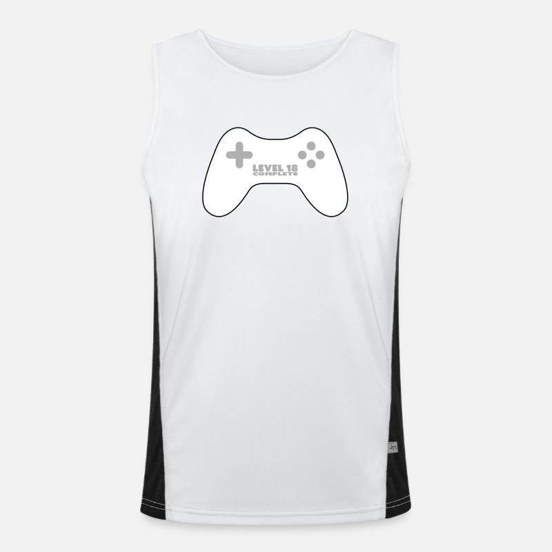 Level 18 completed - white gamepad, gamepad Men's Functional Contrast Tank Top 