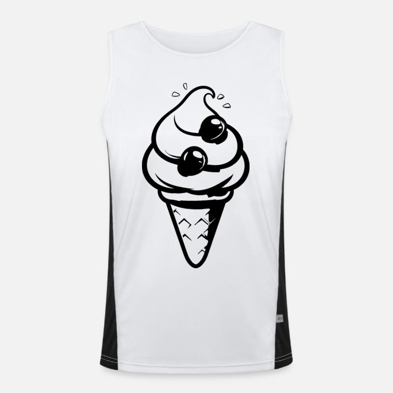 Cornet - Men's Functional Contrast Tank Top  - white/black