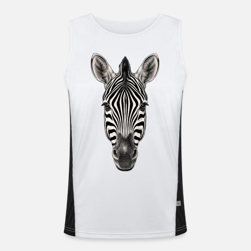 Zebra - Men's Functional Contrast Tank Top - white/black