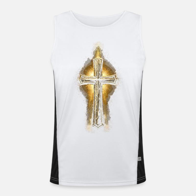 Chaplain, cleric, pastor - Men's Functional Contrast Tank Top  - white/black