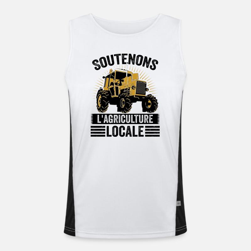 Let's support local agriculture - Men's Functional Contrast Tank Top - white/black