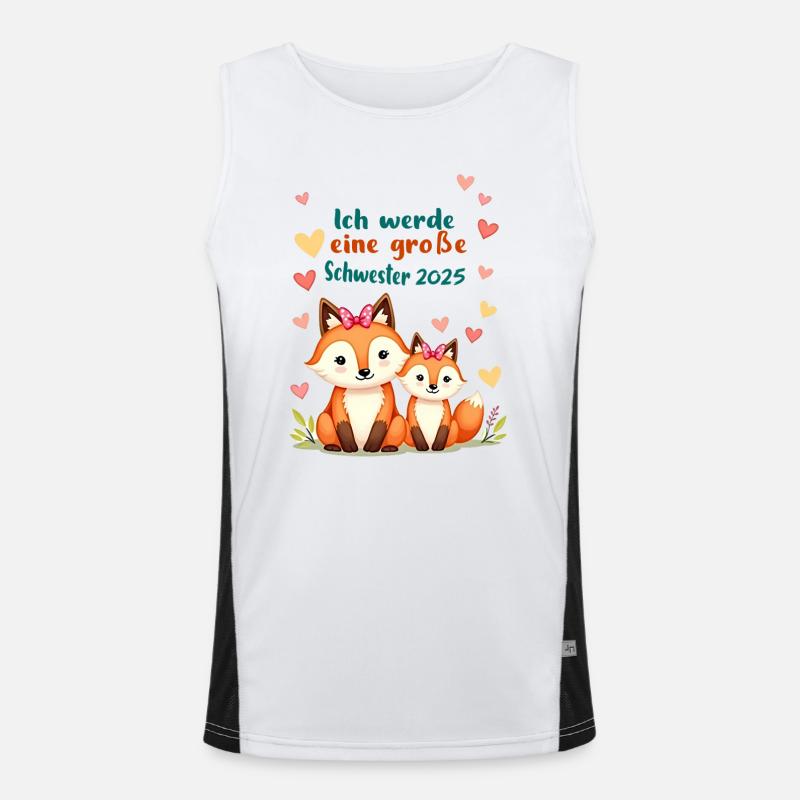Füchse Design - Bald große Schwester Funktionelles Kontrast-Tank Top für Männer 