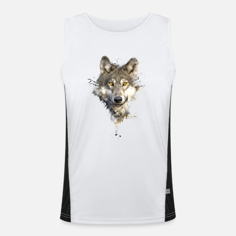 Painted Wolf Funktionelles Kontrast-Tank Top für Männer 
