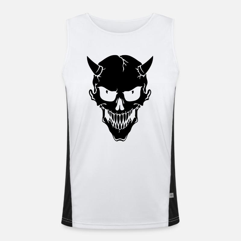 Devil - Men's Functional Contrast Tank Top  - white/black