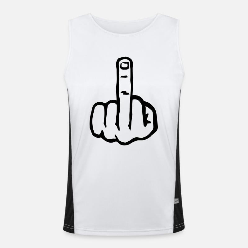 Middle finger Men's Functional Contrast Tank Top 