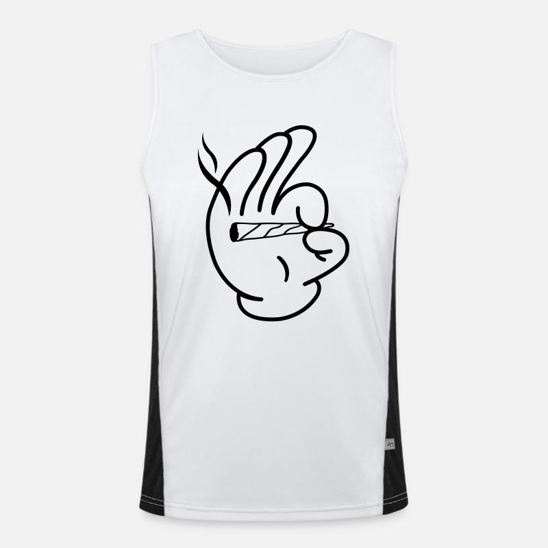 smoking_weed_01 Men's Functional Contrast Tank Top 