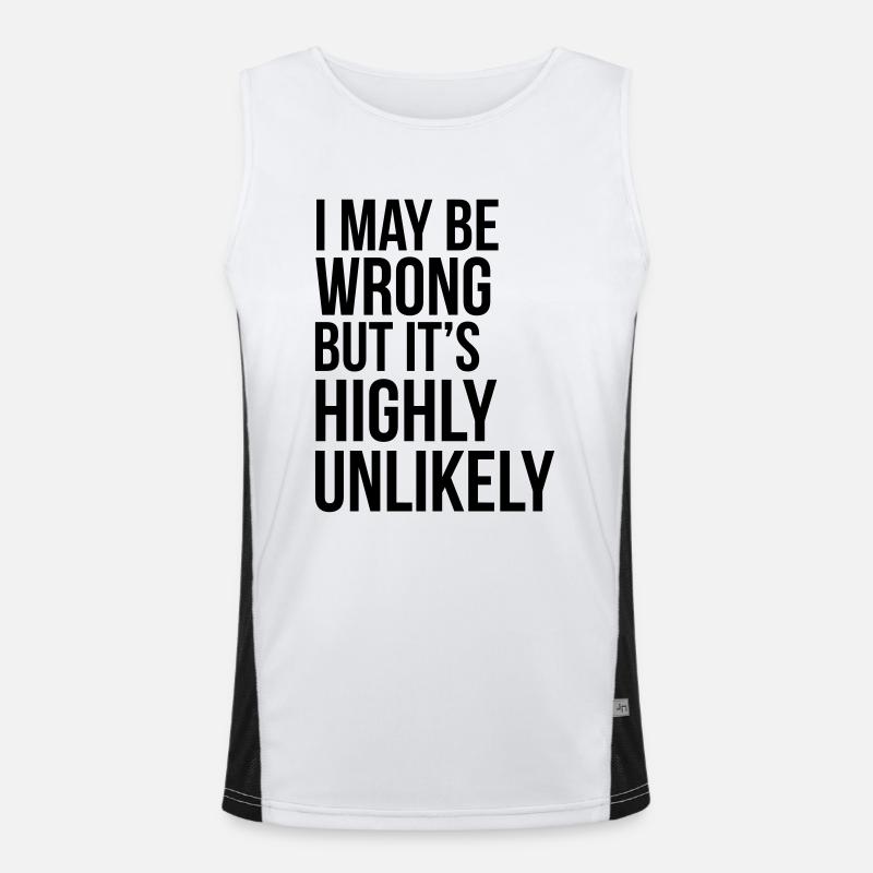 Never Wrong - Funktionel kontrast tanktop til herrer  - hvid/sort