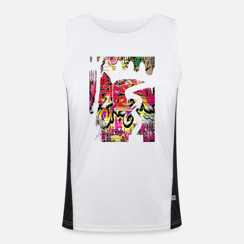 Graffiti-Stil Splash Hip Hop Farben Malerfarbe Funktionelles Kontrast-Tank Top für Männer 