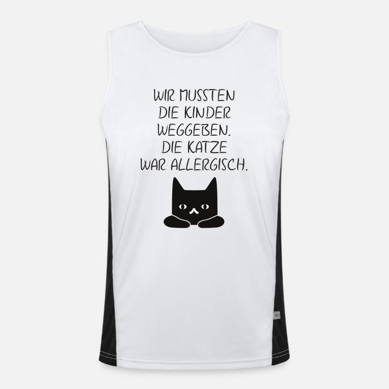 Katze war allergisch Funktionelles Kontrast-Tank Top für Männer 