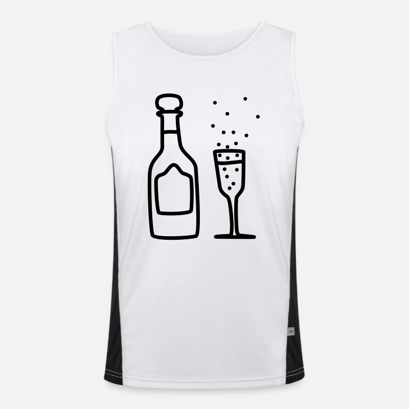 sekt mit glas 2 Funktionelles Kontrast-Tank Top für Männer 