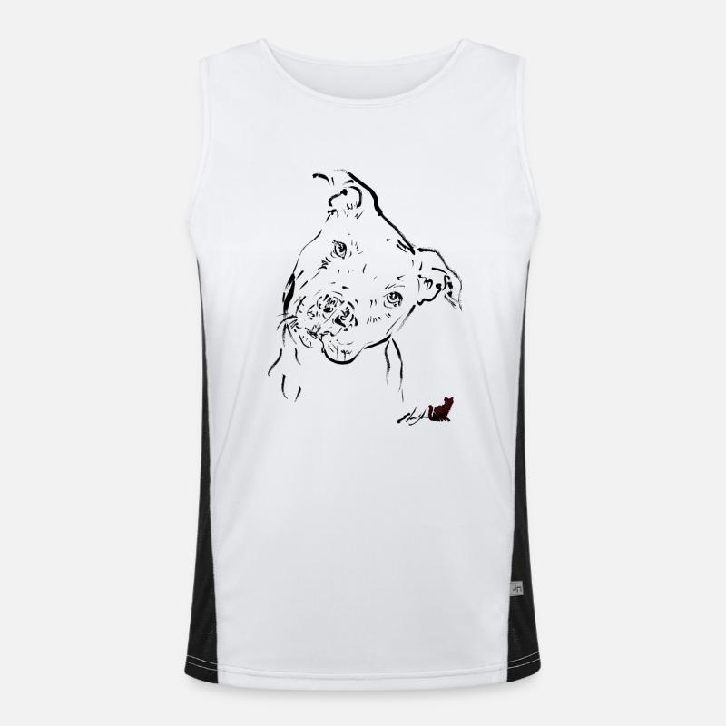 Schwarzer Pitbull Funktionelles Kontrast-Tank Top für Männer 
