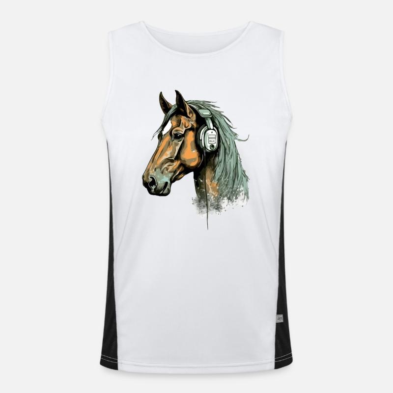 Ecko das audiophile Pferd Funktionelles Kontrast-Tank Top für Männer 