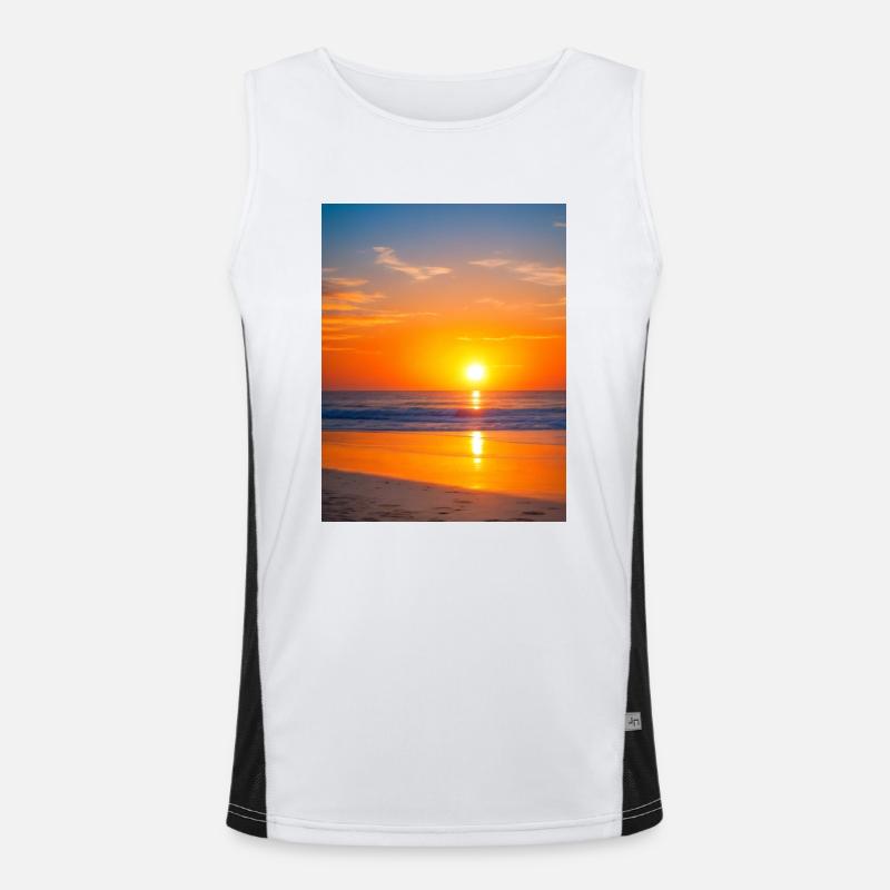 Plage au coucher du soleil Débardeur respirant contrasté Homme 