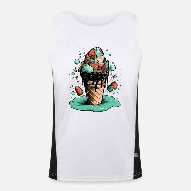Multi-taste ice cream cone Men's Functional Contrast Tank Top 