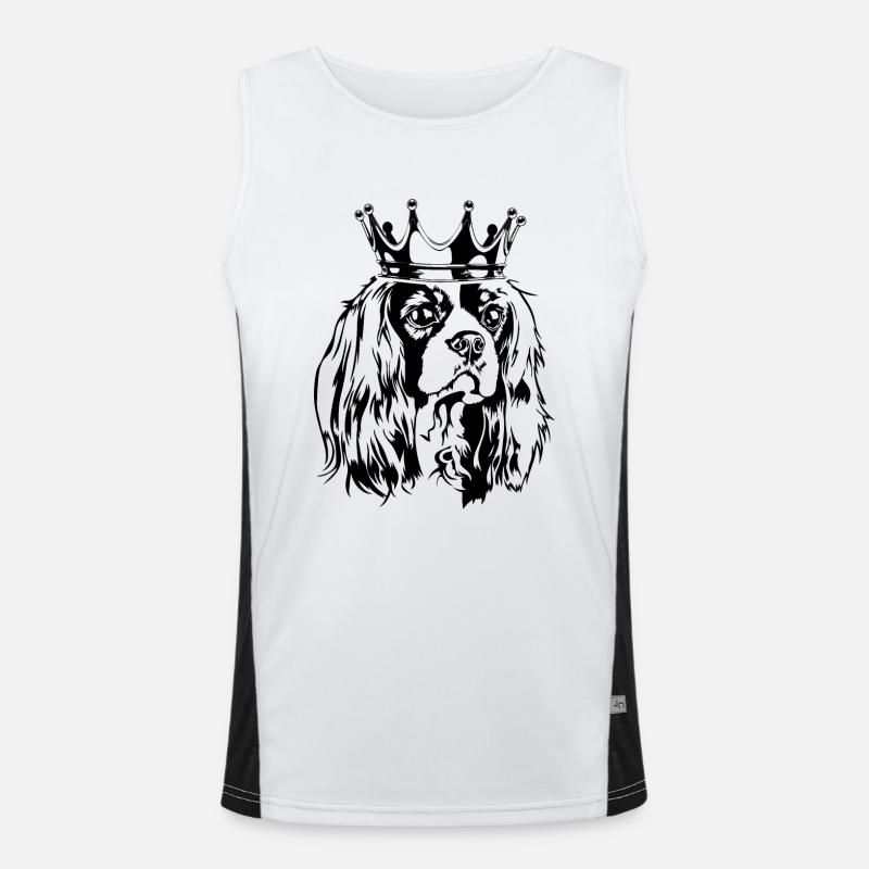 Cavalier King Charles Spaniel Crown Dogs Wilsigns Débardeur respirant contrasté Homme 