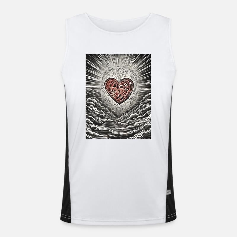 "Strahlendes abstraktes Herz" Funktionelles Kontrast-Tank Top für Männer 