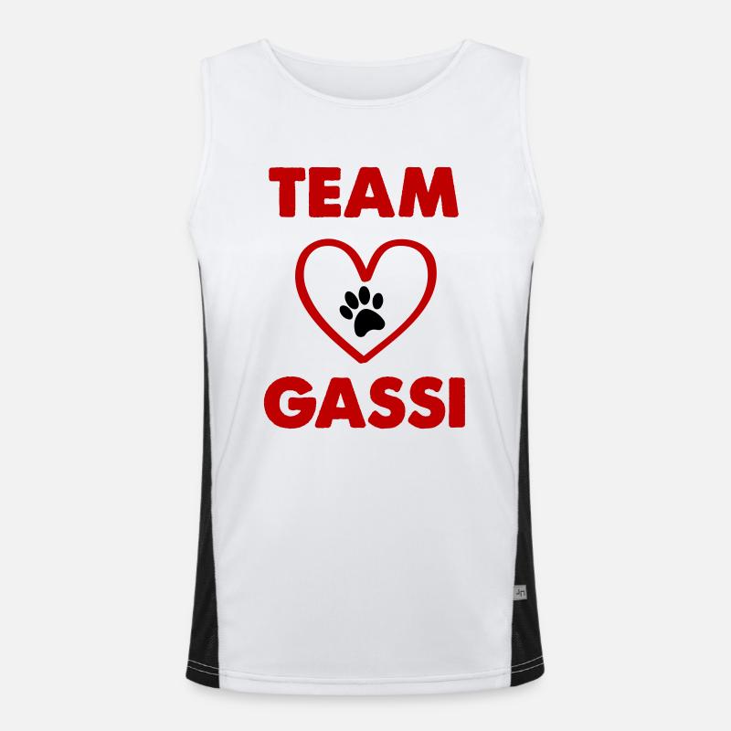 Team Gassi - Men's Functional Contrast Tank Top  - white/black